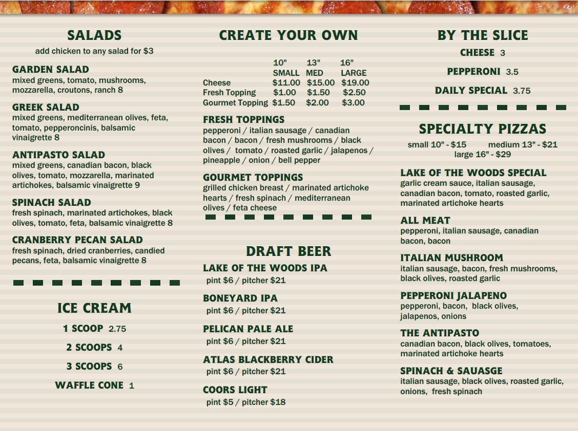Lake of the Woods Pizzaria